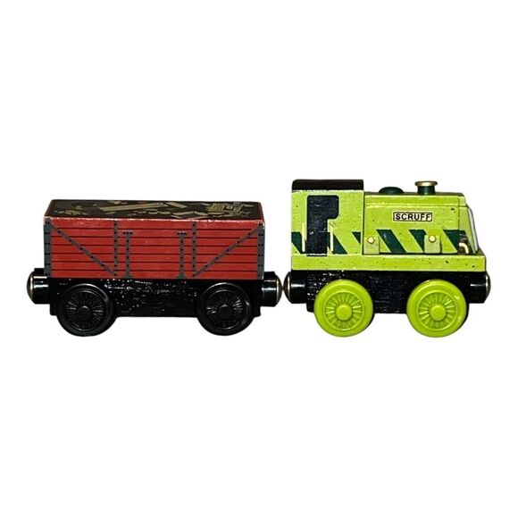 Thomas & Friends Wooden Railway Dirty Scruff & Garbage Car Set 2010 - Picture 3 of 7